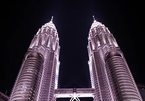Tour d’observation et skyline au coucher du soleil